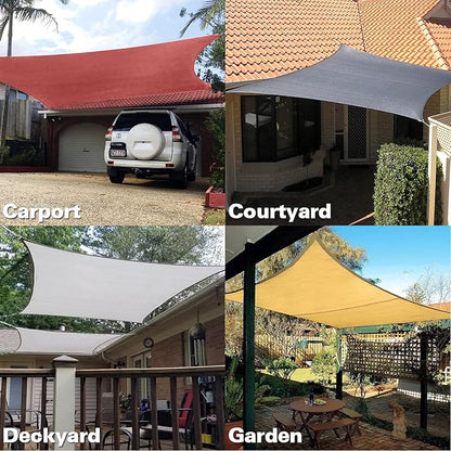 KANAGAWA 9'X10' Rust Red Custom Size Sun Shade Sail Rectangle UV Block Canopy Cover for Patio Backyard Lawn Garden Outdoor (Customized Available)