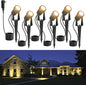 Outdoor Landscape lighting Low Voltage, 65.6FT Wired LED Spot light with Plug-in Transformer, IP65 Waterproof Outside Uplight 18W 1800LM for Yard Garden Tree Pathway House, Warm White 3000K, Pack of 6