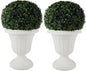 Outdoor Planter 2-Pack - 16x18-Inch Urn Planters - Plastic Plant Pots for Indoor, Outdoor, or Front Porch Decor - Flower Pots by Pure Garden (White)