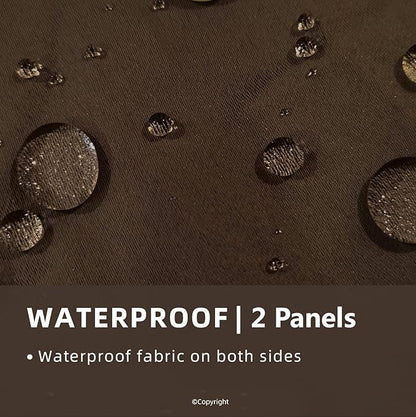 Waterproof Outdoor Curtain W105 x L108 - Grommet Top Sunlight Blocking Window Treatment Drapes Blackout Curtains for Home Bedroom Living Room Outdoor Patio Porch Pergola Cabana Gazebo (2 Panels)