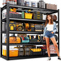 72" H Garage Shelving Heavy Duty Storage Shelves, Adjustable Metal Shelving Unit, Utility Garage Organizer Shelf for Basement, Pantry, Kitchen, Warehouse, Supermarket, 59" W x 19.7" D x 72" H