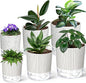 Self Watering Pots for Indoor Plants, 4/5.5/6.3 Inch Plant Pots Indoor Outdoor with Drainage Holes, Deep Reservoir, Plastic Self Watering Flower Pots