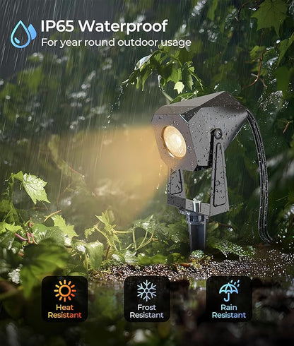 Outdoor Landscape Lighting, 8 Pack Outdoor Spotlights, LED Landscape Lights for House Yard Garden Lawn Tree Fence Plant Flags Pathway, 12V 2700K Warm White, IP65 Waterproof