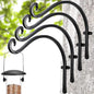 Qiang Ni Bird Feeder Hanger: 12-Inch Wall-Mounted Plant Bracket Outdoor - 4 Pieces Black Plant Hooks for Hanging Flower Baskets