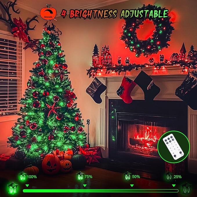 String Lights 168ft Red to Green Color Changing LED Outdoor Lights