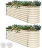 YITAHOME 24" Tall 9 in 1 Large Raised Garden Bed Kit, 8x2x2ft Galvanized Metal Planter Box with Gloves and Safety Rubber, Outdoor Above Ground Planters for Plants Vegetables Flowers, Cream Yellow