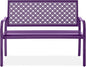 Best Choice Products Outdoor Bench 2-Person Metal Steel Benches Furniture for Garden, Patio, Porch, Entryway w/Geometric Backrest, 790lb Capacity - Dark Purple