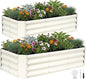 INNO STAGE 2Pcs Galvanized Raised Garden Bed Kit, 4x2x1FT Metal Raised Garden Beds for Vegetables, Rust-Resistant & Easy Assembly, Outdoor Raised Beds for Gardening, Flowers, Herbs (White)