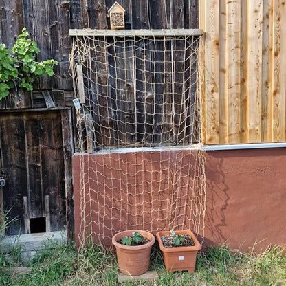Jute Trellis Netting - Jute Netting for Garden, Heavy Duty Plant Support Netting for Climbing Plants, Cucumber, Vine, Fruits & Vegetables, Climbing Vining Plants (3.3 Ft X 16.4 Ft, 5.9 Inch Squares)