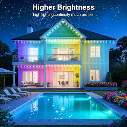 150FT Permanent Outdoor Lights for House Waterproof, IP67 LED Eave Lights with App/Remote Control, Outdoor Permanent led Lighting for House Roof Decor,Christmas,Party,All Holiday and Daily