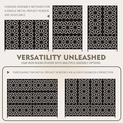 Kozyard Metal Privacy Screen 74" H x 47.2" W Decorative Outdoor Divider - Image 6