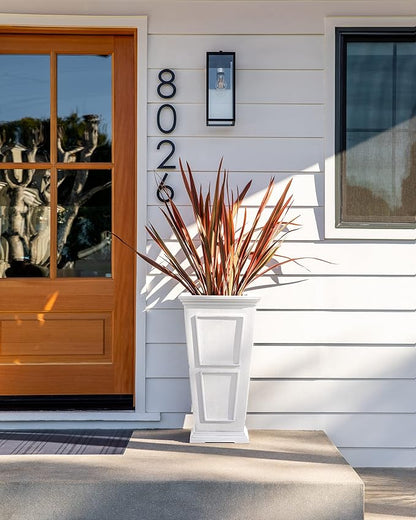 Veradek Fairmont Tall Plastic Planter - Large Outdoor Planter for Front Porch | Crack Resistant All-Weather Use | Classic Estate Design for Tall Plants, Flowers, Trees