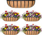 36“ Window Box Railing Planter with Coco Liner Metal Wall-Mounted Coconut Liner Planters Basket English Horse Trough Planter for Outdoor Deck Balcony Porch Fence Patio Black (4 Pack)