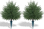 Artificial Norfolk Topiary Cedar Trees with Ground Spike, 2 Pieces Fake Pine Shrubs Bushes, UV Resistant Faux Evergreen Tree Plants for Indoor Outdoor Planters Front Porch