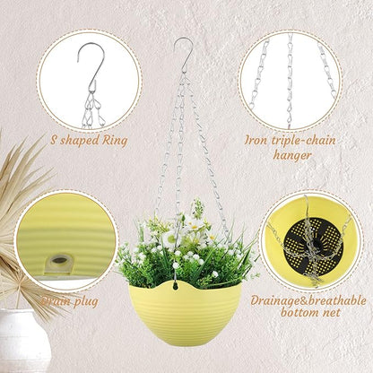 Zopeal 16 Pack Self Watering Hanging Planters, 8 Inch, Colorful, Resin Material with Metal Chain, Suitable for Indoor and Outdoor Plants