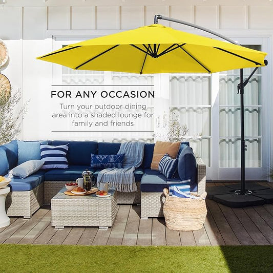 Offset Cantilever Hanging Market Patio Umbrella, 10ft