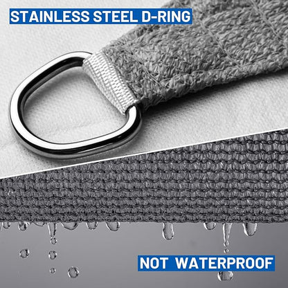 SUNLAX Sun Shade Sail 7' x 13' x 14.8' Dark Grey Rectangle Canopy Sail Shade Cover UV Block Permeable Sunshade Outdoor for Patio Backyard Deck Pergola (We Make Custom Size)