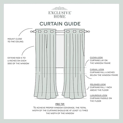Exclusive Home Canopy Stripe Indoor/Outdoor Grommet Top Curtain Panel, 54"x96", Taupe / Sand, Set of 2