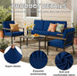 Cushion Covers, 8-Piece Navy Stretch Set with Non-Slip Straps