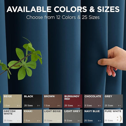 Joydeco Blackout Patio Sliding Door Curtains 84 Inches Long, Grommet Privacy Room Divider Curtains, Extra Wide Thermal Blackout Drapes for Bedroom Living Room (Navy Blue, 100Wx84L, 1 Panel)