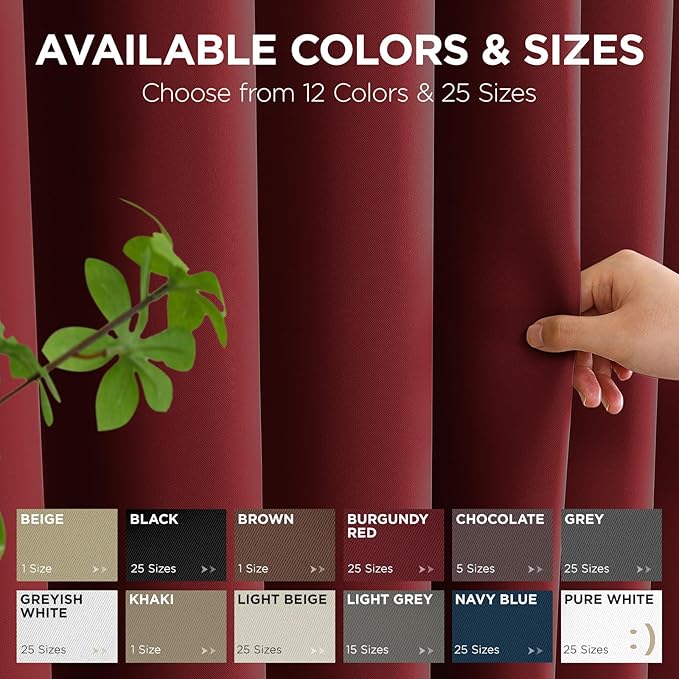 Joydeco Blackout Door Curtain for Doorway Privacy 108 Inches Long, Grommet Closet Curtain for Open Closet, Room Divider for Bedroom Living Room (Burgundy Red, 52Wx108L, 1 Panel)