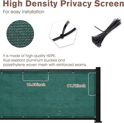 SUNNY GUARD Customized 3'x27' Dark Green Balcony Privacy Screen, 91% Shade - Image 4
