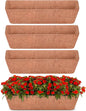 Halatool 4 Pack 24 Inch Window Box Liners, Pre-Formed Coco Fiber Replacement Liner, Natural Coconut Coir Planter Liners for Wall, Hanging Basket, Flower Pot, Fence and Railing