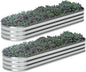 zizin 2 Pack Oval Galvanized Raised Garden Bed Kit 8x2x1ft Large Metal Planter Box for Outdoor Vegetables, Silver