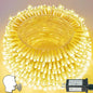 Smart String Lights With Voice Control Indoor Outdoor, Clear Wire 66Ft 200 LED Christmas Lights, Dimmable 12Modes Twinkle Fairy String Light Waterproof for Xmas Tree Wedding Party Bedroom (Warm White)
