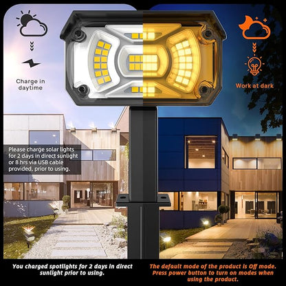 Solar Spot Lights Outdoor Landscape Lights, 40 LEDs Solar Landscape Spotlights Outdoor Waterproof Auto On/Off Garden Lights, Outdoor Lights for Yard Palm Trees Driveway Patio Pool