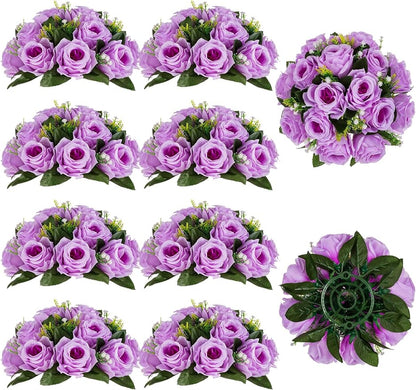 Artificial Flower Ball Centerpieces, Lilac Silk Roses