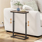 TUTOTAK End Table with Charging Station, Side Table, Tall Couch Table, Sofa Table, Living Room, Bedroom,Greige TB01BG084