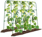 Garden Trellis for Climbing Plants Outdoor, Cucumber Trellis for Raised Bed Garden, Arch Trellis Support for Cucumbers Tomatoes Beans Peas, 50x48 inch, Metal Trellis with Netting, Green