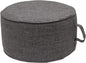 QILLOWAY Indoor/Outdoor Inflatable Stool,Round Ottoman,All Weather Foot Rest for Camping or Home,Charcoal Grey/Black