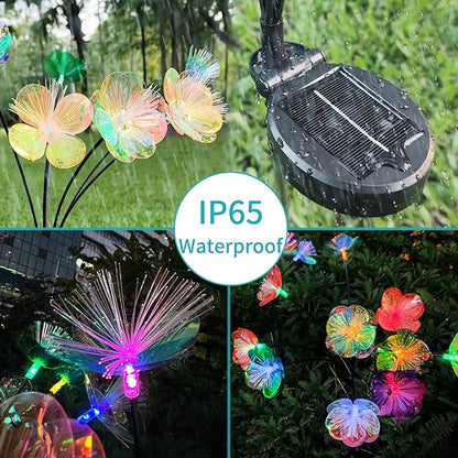 JJGoo 2 Pack Solar Garden Lights, Solar Flower Swaying Light for Outside, New Upgraded Outdoor Waterproof Light for Garden Patio Yard Front Porch Decor