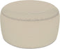 LVTXIII Indoor/Outdoor Extra Large Inflatable Ottoman Pouf D31 x H14 Inch, Round Footstool with Handle, Weather-Resistant Portable Furniture for Patio, Camping, Beach, Stripe Beige