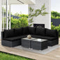 NICESOUL 7 Piece Modern Outdoor Patio Furniture Set, Extra Large Grey Wicker Patio Modular Conversations with Tables, All-Weather Deep Sofa Couches for Backyard Deck, 2 Color Cushion Black & Gray