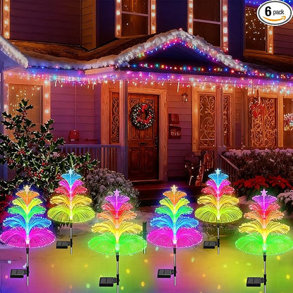 Solar Garden Lights Waterproof 3 Pack 7 Color Changing Outdoor Decorative Rainbow Jellyfish Lights for Outside Yard Pathway Garden Decor Patio Lawn Gifts for Mother's Women