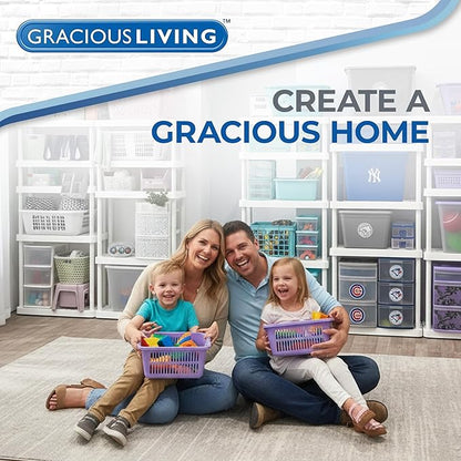 Gracious Living 4 Shelf Knect-A-Shelf Ventilated Light Duty Storage Home Organizer with Adjustable Shelves for Garage, Basement, and Laundry, White