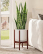 Adjustable Plant Stand Indoor, Bamboo Plant Stand Fits 8 9 10 11 12 Inches, Small Corner Planter Holder for Indoor Plants, Single Floor Plant Stands for Living Room Balcony, Reddish Brown