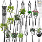 Hoteam 12 Pcs Macrame Plant Hangers Macrame Hanging Planters for Indoor Plants Handmade Boho Hanging Baskets Flower Pots Holder for Outdoor Home Wall Decor