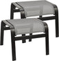 Outdoor Foot Rest for Patio Ottomans Metal Seat Patio Footstools Furniture Outside Stools Small Chair 2 Set Grey, 2 Pack-grey, 22inch*20inch*17inch