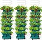 Strawberry Vertical Planters Tower Garden 3 Pack, 7 Tiered Stacking Herb Vegetable Planter with Support Pole Indoor and Outdoor - Hunter Green