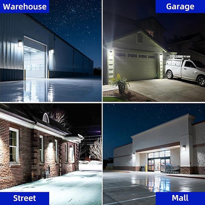 hykolity Update 30W LED Wall Pack Light with Photocell, 3450LM 5000K Daylight Dusk to Dawn 120V LED Outdoor Wall Mount Light, 150-250W MH/HPS Replacement, Waterproof Security Lighting-4 Pack