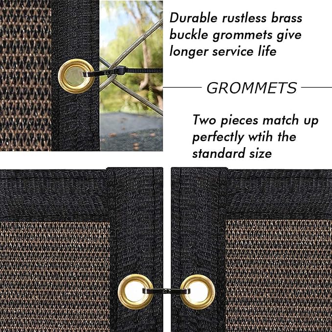 UPGRADE Privacy Fence Screen 5'x37' Brown Outdoor 90% Visibility Blockage 170 GSM Mesh Shade Cover Panels for Backyard,Balcony,Home Decoration with Zip Ties,Customized Avaliable