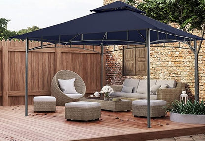 MASTERCANOPY Outdoor Garden Gazebo for Patios with Stable Steel Frame (11x11, Navy Blue)