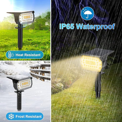 Solar Spot Lights Outdoor, [57 LED/10 Pack] Solar Lights Outdoor IP65 Waterproof, 3 Modes Solar Powered Landscape Spotlights for Garden Yard Outside Patio Pathway Pool(Warm White)