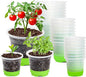 MIXC Thickened Clear Nursery Pots with Silicone Base for Easy Transplant 24 Packs 5/4/3.5 Inch, Variety Pack Plant Pot Reusable Seedling Pots for Vegetable Propagation, Root Cutting, Seed Starting