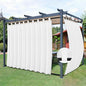 Easy-Going Outdoor Patio Curtains Detachable Tab Top Windproof Weatherproof Curtain for Cabana, Porch, Pergola and Gazebo, Tab Bottom Drape, 2 Panels, 110W x 120L inch, White