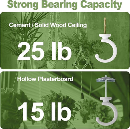 4pcs Ceiling Hooks for Hanging Plants,Hanging Lights Metal Small Hooks,Indoor Outdoor Wall Heavy Duty Plant Hanger Swag Hook